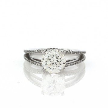 2.24CT Round Diamond Split Shank Engagement Ring 